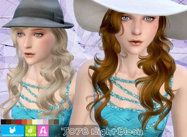 NewSea: J078 Night Bloom hairstyle for Sims 4