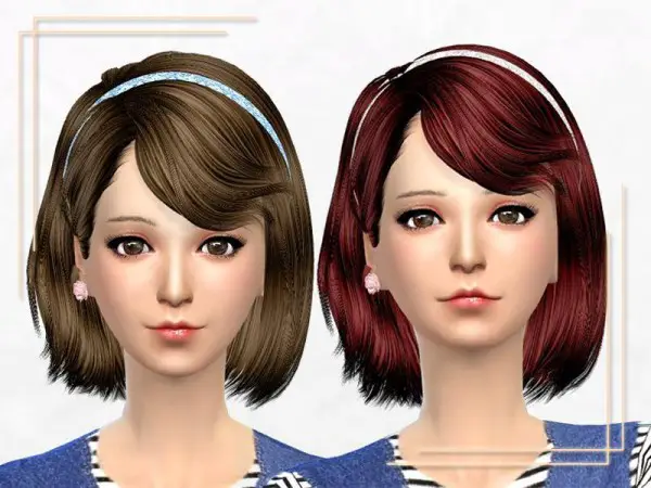 Sakura Phan: ELA 46 and Newsea J086 Stranger hairstyles retextured for Sims 4