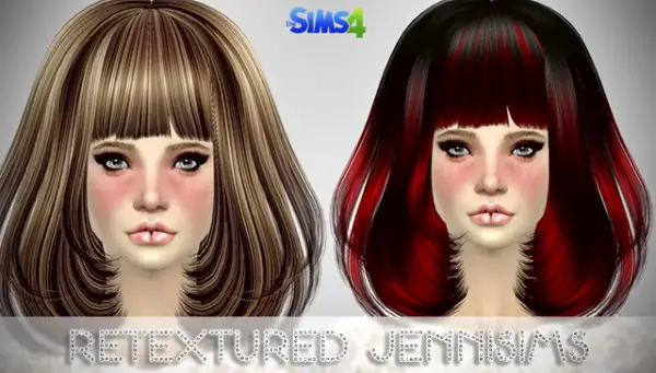 Jenni Sims: Butterflysims Hairs retextured (including mesh) for Sims 4