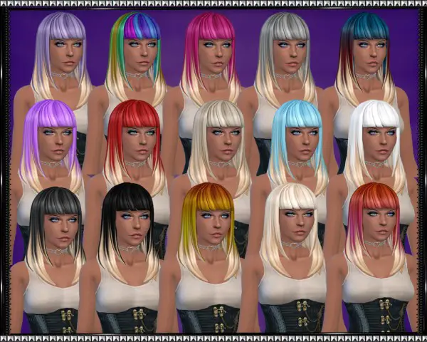 Mod The Sims: Color Vibe hairstyle with blonde tips by SrslySims for Sims 4