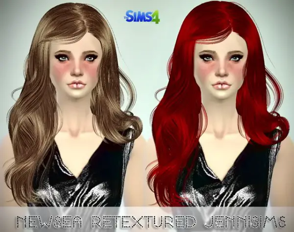 Jenni Sims: Newsea Color Of Wind Hair and Rachel, Isabel hairstyles retextured for Sims 4