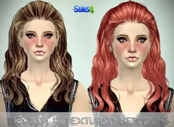 Jenni Sims: Newsea Color Of Wind Hair and Rachel, Isabel hairstyles retextured for Sims 4