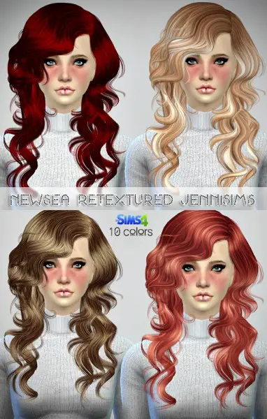 Jenni Sims: Newsea`s Night Bloom and Joice hairstyles retextured for Sims 4