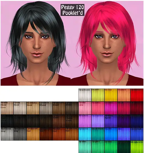 Annachibi`s Sims: Peggy`s 120 hairstyle retextured for Sims 4