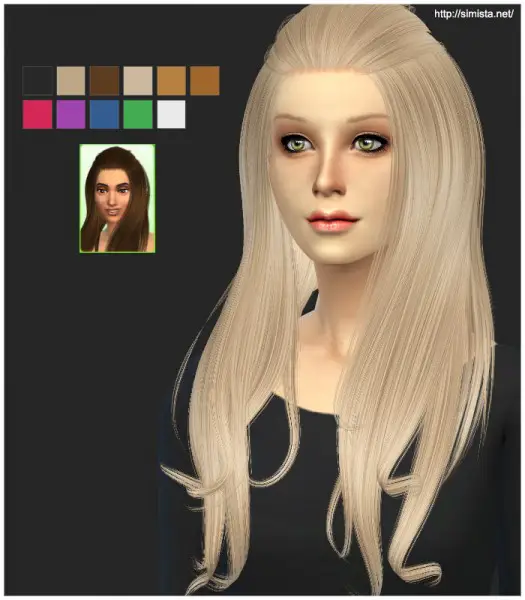 Simista: Alesso’s Aurora hairstyle retextured for Sims 4