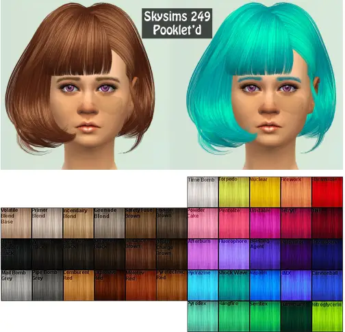 Annachibi`s Sims: Skysims 249 hairstyle retextured for Sims 4