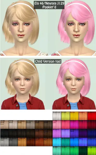 Annachibi`s Sims: Newsea`s J129 hairstyle retextured for Sims 4