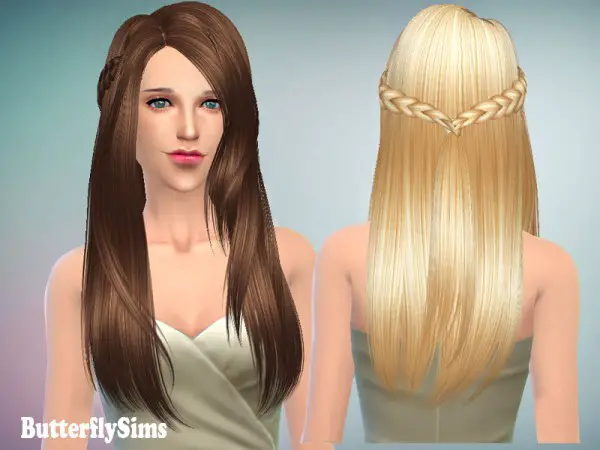 Butterflysims: Hairstyle 136 for Sims 4