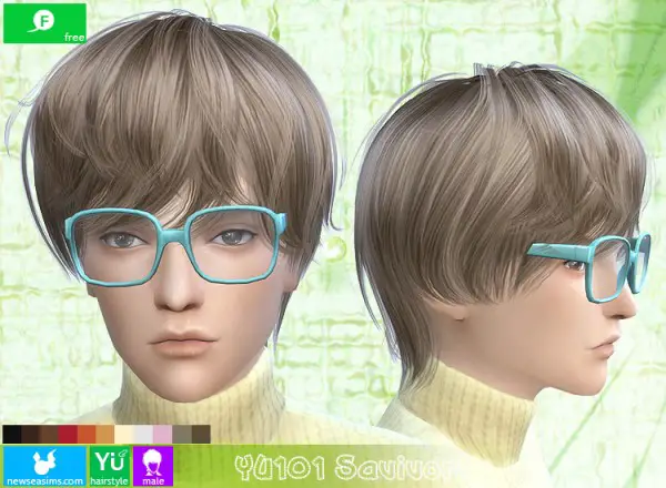 NewSea: Modern haircut YU101 Savivor for Sims 4