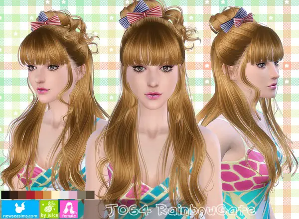 NewSea: J064 Rainbow Gate hairstyle for Sims 4