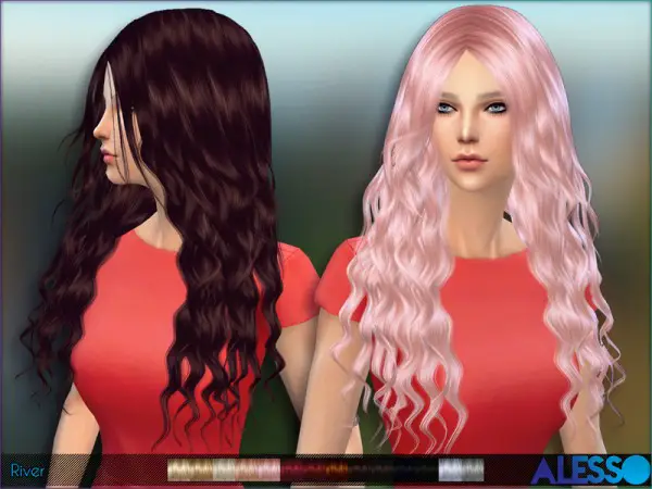 The Sims Resource: River hairstyle by Alesso for Sims 4