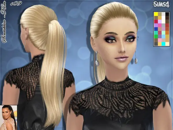 The Sims Resource: Straight ponytail hairstyle 09 Kim by Sintiklia for Sims 4