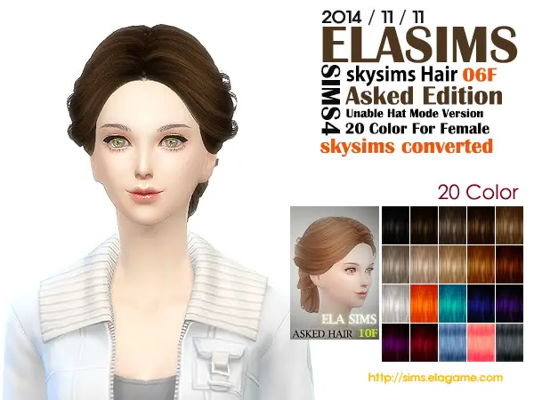 MAY Sims: Skysims 06F asked hairstyle converted by ELA for Sims 4