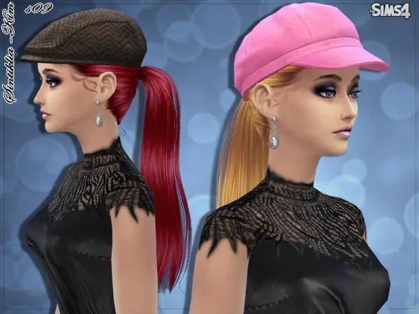 The Sims Resource: Straight ponytail hairstyle 09 Kim by Sintiklia for Sims 4