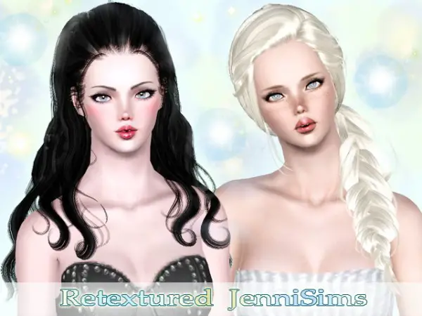 Jenni Sims: Newsea`s Isabel and Joice hairstyles retextured for Sims 4