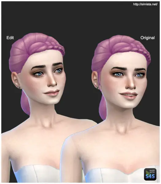 Simista: Pony Mid Braid No Sideburns for Sims 4