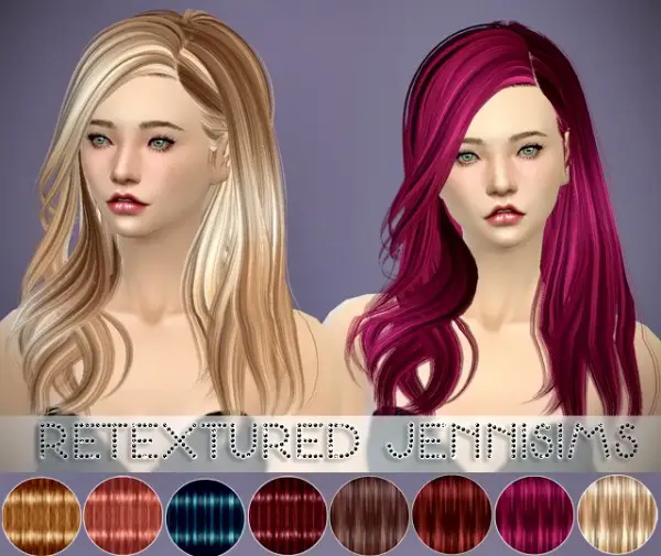 Jenni Sims: Newsea`s Shaine hairstyle retextured for Sims 4