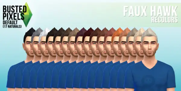 Busted Pixels: Faux Hauk hairstyle recolor for Sims 4