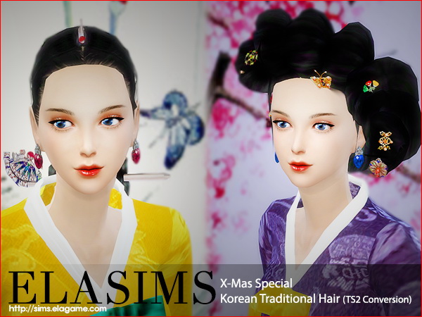 MAY Sims: Koren Traditional hairstyle converted by ELA for Sims 4