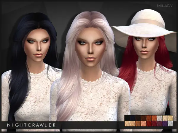 The Sims Resource: Milady hairstyle by Nightcrawler  for Sims 4