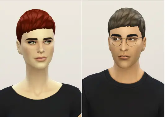 Rusty Nail: Short straight bangs hairstle edit - Sims 4 Hairs