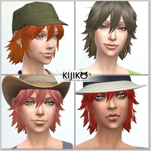 Kijiko Sims: Spiky Layered hairstyle for her for Sims 4