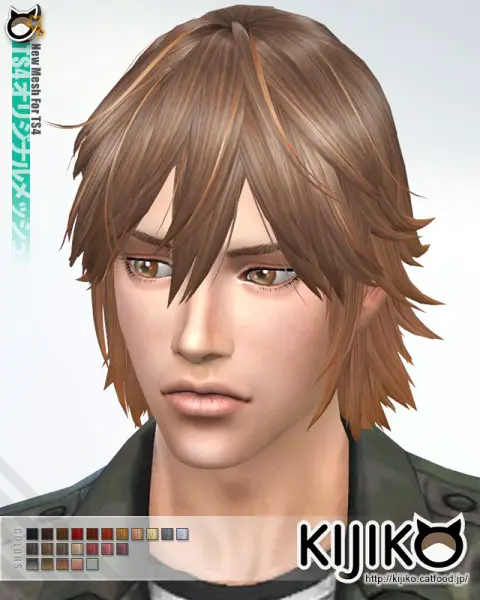 Kijiko Sims: Spiky Layered hairstyle for him for Sims 4