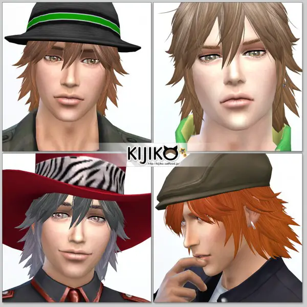 Kijiko Sims: Spiky Layered hairstyle for him for Sims 4