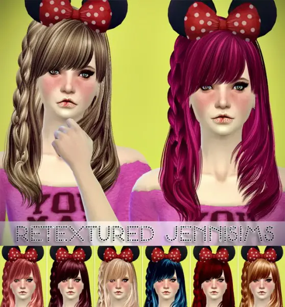 Jenni Sims: Butterfly`s 090,086 hairstyle retextured for Sims 4