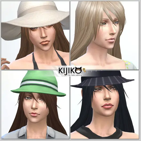 Kijiko Sims: Long Straight hairstyle for her for Sims 4