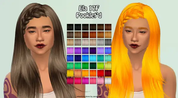 Annachibi`s Sims: Ela 17 hairstyle retextured for Sims 4
