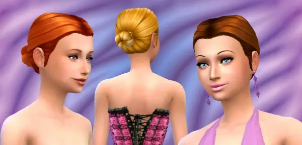 Mystufforigin: Buns low hairstyle retextured for Sims 4