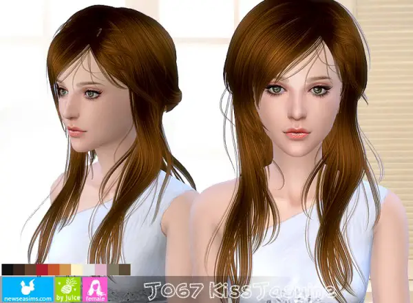 NewSea: jasmine flower hairstyle J067 for Sims 4