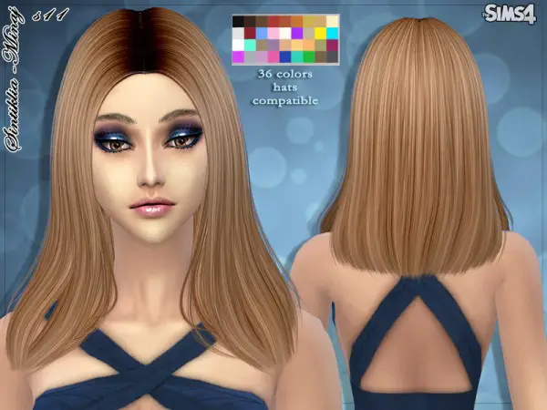 The Sims Resource: Hair 11 Minaj by Sintiklia for Sims 4