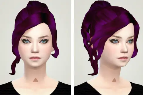 Liahxsimblr: Kiara24`s Curly Ponytail hairstyle retextured for Sims 4