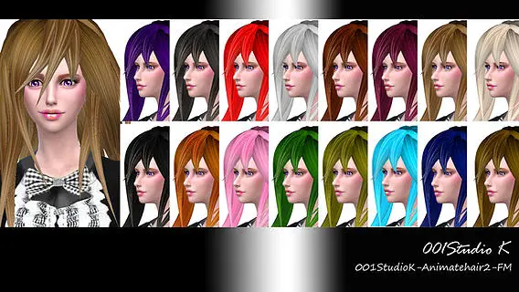 Studio K Creation: Animate hairstyle 2 for Sims 4