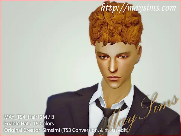 MAY Sims: May Hairstyle 12M. for Sims 4