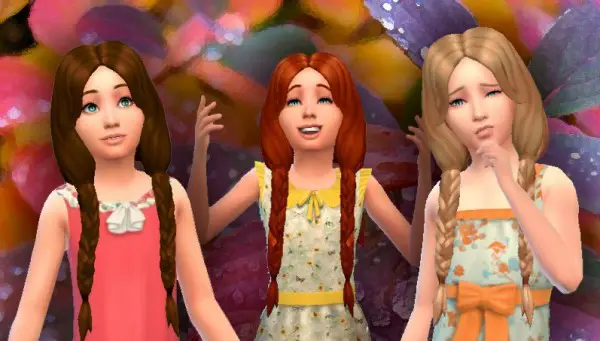 Mystufforigin: Braiding Hair for Girls for Sims 4
