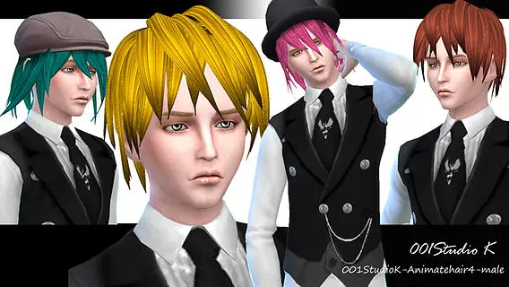 Studio K Creation: Animate hairstyle 4 for Sims 4