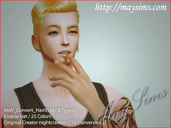MAY Sims: May Hairstyle 05M converted for Sims 4