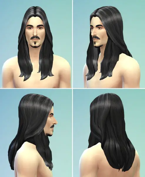 Rusty Nail: Long weavy hairstyle retextured for Sims 4