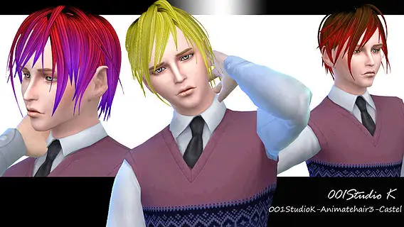 Studio K Creation: Animate hairstyle 3 for Sims 4