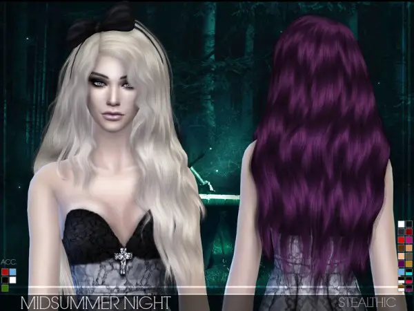 The Sims Resource: Midsummer Night hairstyle by Stealthic for Sims 4