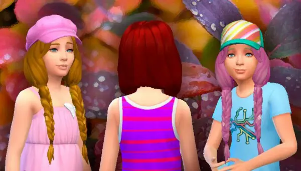 Mystufforigin: Braiding Hair for Girls for Sims 4