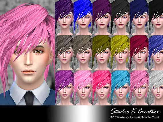 Studio K Creation: Animate hairstyle Chris 6 for Sims 4