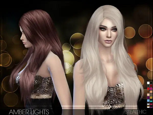 Stealthic: Beutiful hairstyle   Amber Lights for Sims 4