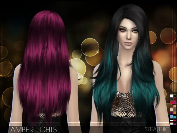 Stealthic: Beutiful hairstyle   Amber Lights for Sims 4