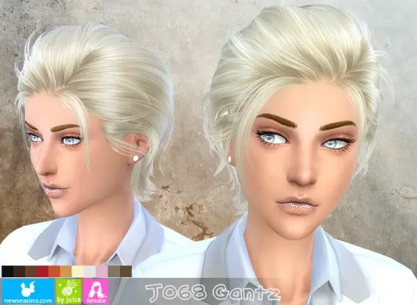 NewSea: J068 Gantz hairstyle for her for Sims 4