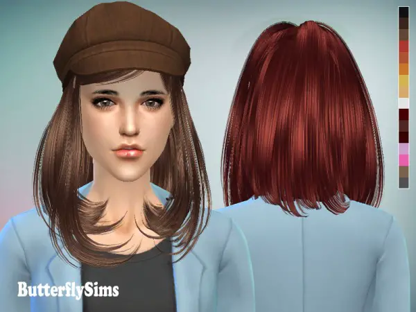 Butterflysims: Hairstyle 058 for Sims 4