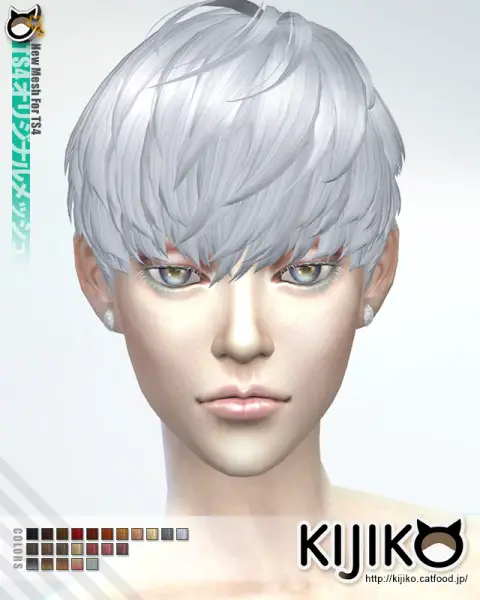 Kijiko Sims: Short Hair With Heavy Bangs for her for Sims 4